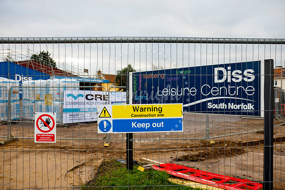Diss Leisure Centre on Victoria Road which is undergoing refurbi