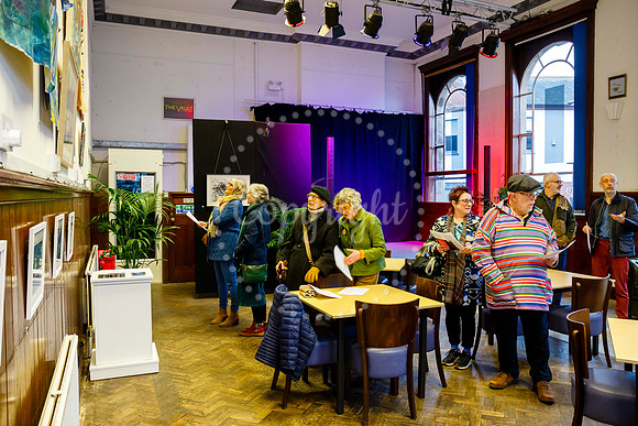 Opening night of the latest exhibition at “The Bank in Eye cal