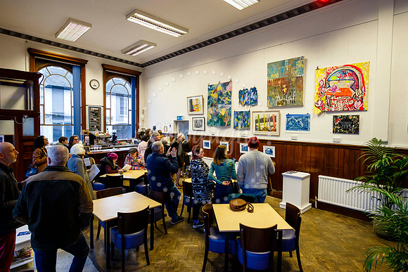 Opening night of the latest exhibition at “The Bank in Eye cal