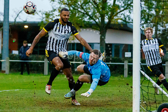 Football action from Harleston vs Bramtham Athletic