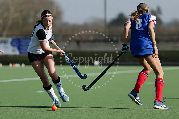 Hockey action from Harleston Magpies Ladies’ II hosting Bishop’s Stortford I