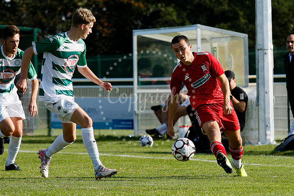Football action from Framlingham Town vs Haverhill Borough