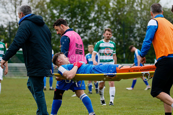 Football action from Framlingham Town versus Cornard United
