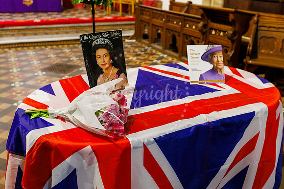 The book of condolence set-up for the memory to Queen Elizabeth