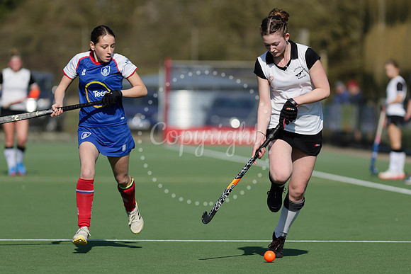 Hockey action from Harleston Magpies Ladies’ II hosting Bishop’s Stortford I