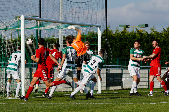 Football action from Framlingham Town vs Haverhill Borough
