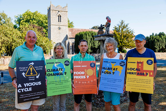 Palgrave residents protesting about the proposed solar farm on t
