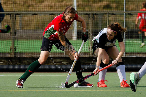 Hockey action from Harleston Magpies Ladies’ III vs Norwich Dr