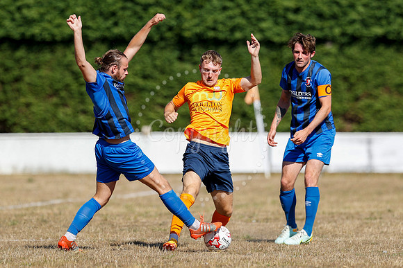 Football action from Diss Town v Whittlesey Athletic.