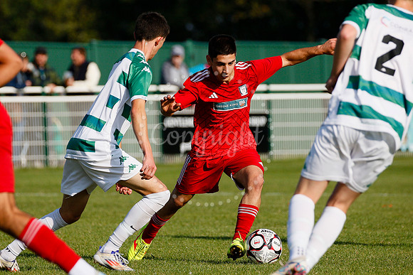 Football action from Framlingham Town vs Haverhill Borough