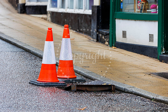 St Nicholas Street in Diss which has been closed after flash flo