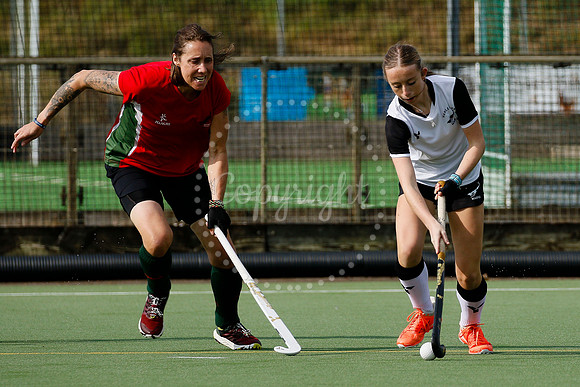 Hockey action from Harleston Magpies Ladies’ III vs Norwich Dr