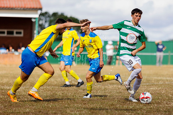 Football action from Framlingham v Norwich United