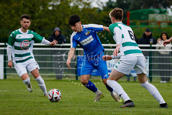 Football action from Framlingham Town versus Cornard United