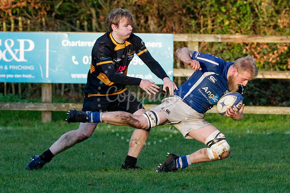 Rugby action from Diss II (Saracens) hosting Southwold II