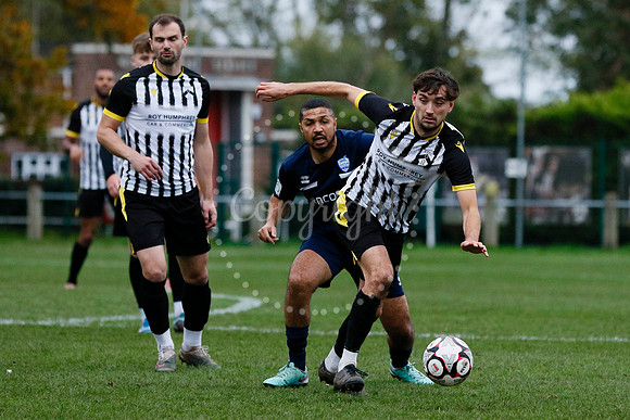 Football action from Harleston vs Bramtham Athletic