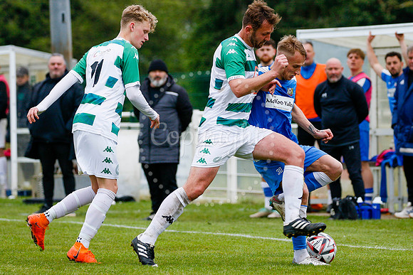 Football action from Framlingham Town versus Cornard United