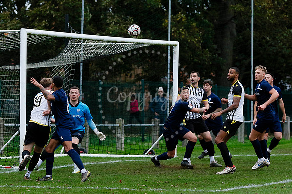 Football action from Harleston vs Bramtham Athletic