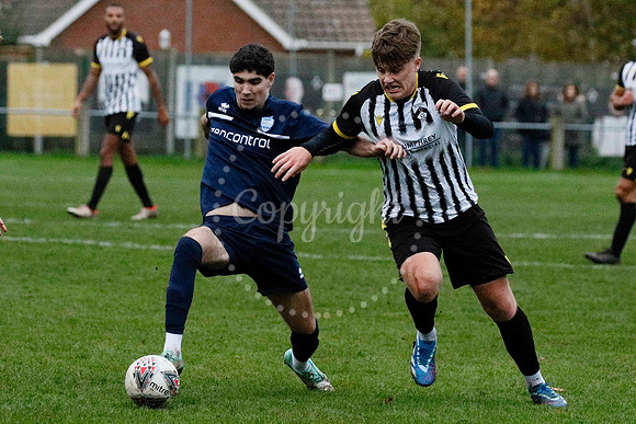 Football action from Harleston vs Bramtham Athletic