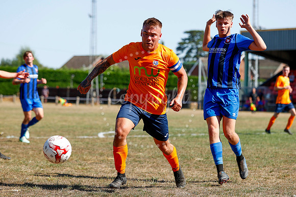 Football action from Diss Town v Whittlesey Athletic.
