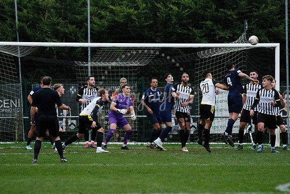 Football action from Harleston vs Bramtham Athletic