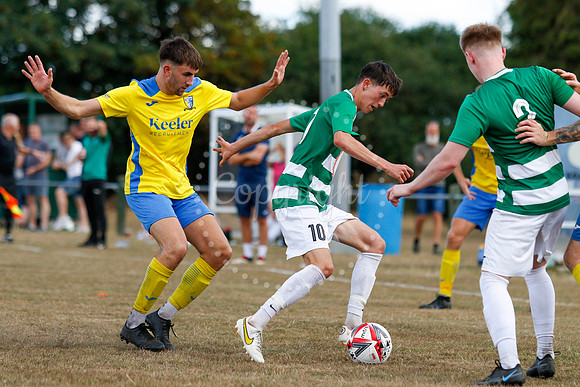 Football action from Framlingham v Norwich United