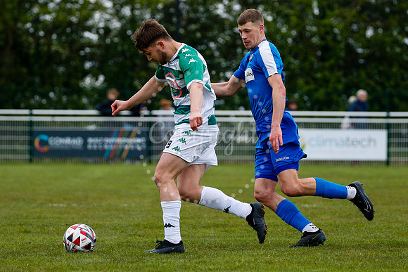 Football action from Framlingham Town versus Cornard United