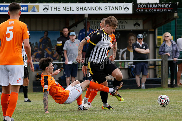 Football action from Harleston Town vs Heacham