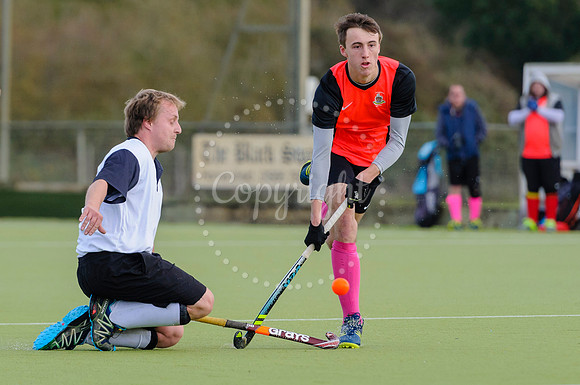 Hockey action from Harleston Magpies Men's 4 v Thetford 1
