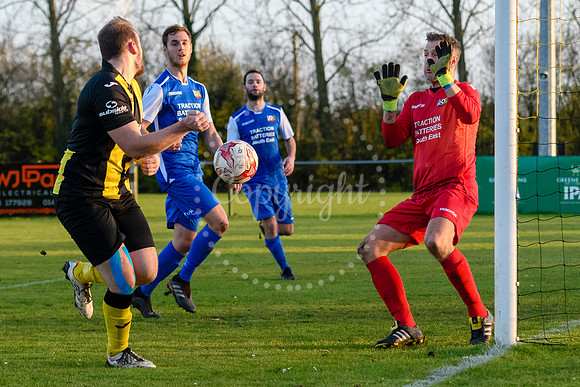 Football action from Debenham LC v Cornard