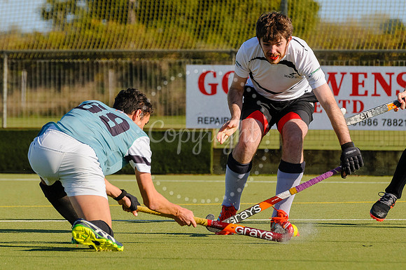 Hockey action from Harleston Men's 1 v Cambridge University.