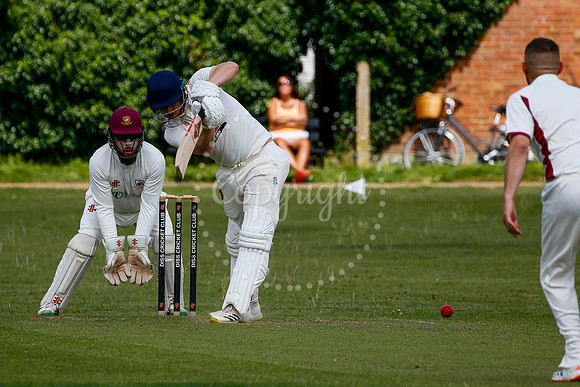 Cricket action from Diss vs Old Buckenham