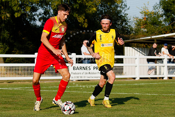 Football action from Walsham-le-Willows vs Fakenham Town