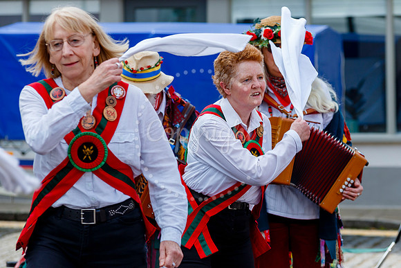 Members of the Hoxon Hundred Folk Club see in 1st May at Harlest