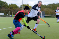 Hockey action from Harleston Magpies Men's 4 v Thetford 1
