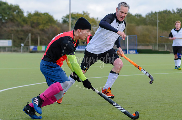 Hockey action from Harleston Magpies Men's 4 v Thetford 1