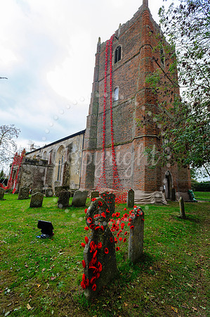 World War One display in the church Gislingham to mark the Armistice.