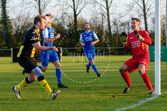 Football action from Debenham LC v Cornard