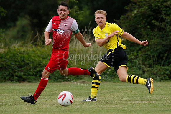 Football action from Scole United vs Norwich CEYMS
