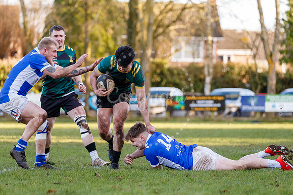 Rugby action from Diss vs Bury St Edmunds II