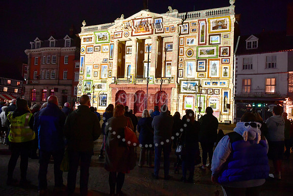 Newark Town Hall film projection. A Likely Story