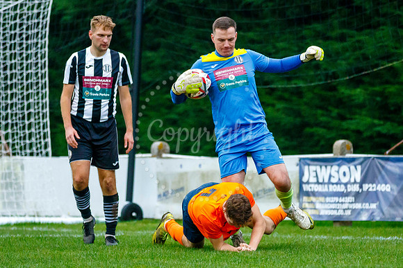 Football action from Diss Town Swaffham Town