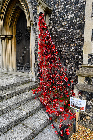 World War One display in the church at Harleston to mark the Armistice.