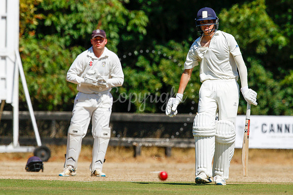 Cricket action from Old Buckenham v Lowestoft Town