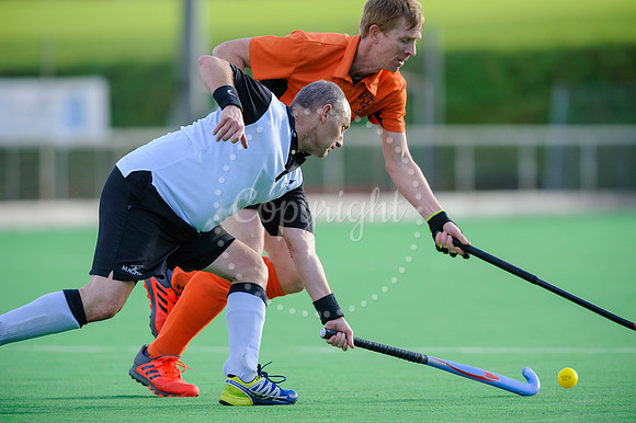 Hockey action from Harleston Magpies Men's 4 v Bury St Edmunds 3