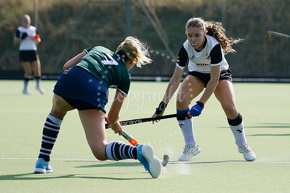Hockey action from Harleston Magpies Ladies’ I vs Surbiton II