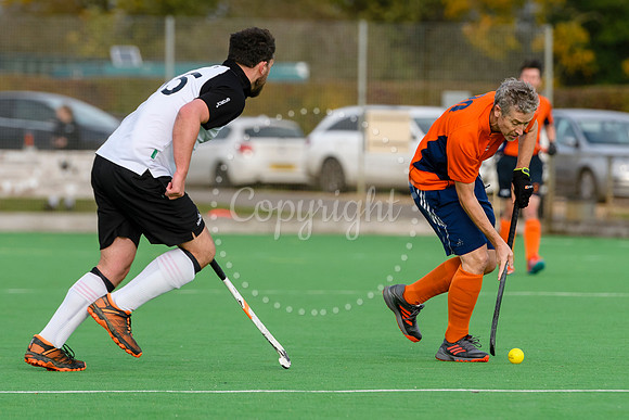 Hockey action from Harleston Magpies Men's 4 v Bury St Edmunds 3