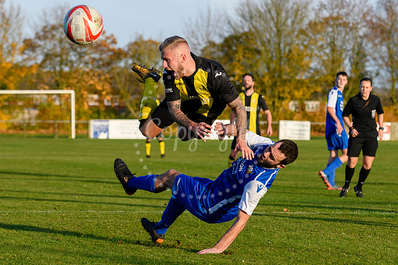 Football action from Debenham LC v Cornard