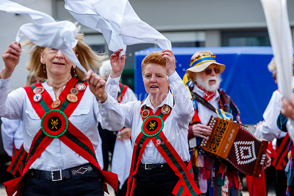 Members of the Hoxon Hundred Folk Club see in 1st May at Harlest