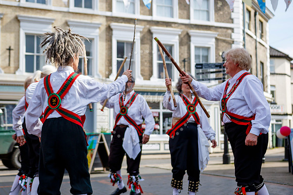 Members of the Hoxon Hundred Folk Club see in 1st May at Harlest
